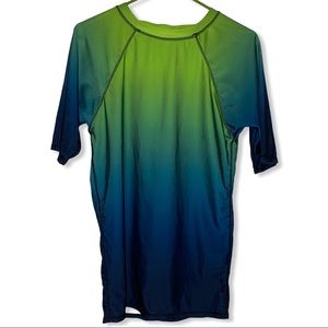 Castaways Boys Youth Swim Shirt Top Blue & Green